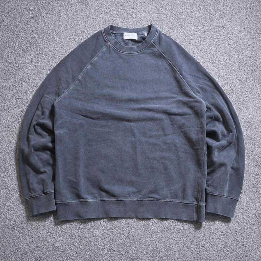 BLDWN Cropped Boxy Crewneck Sweatshirt Mens Large Blank Long Sleeve Minimalist